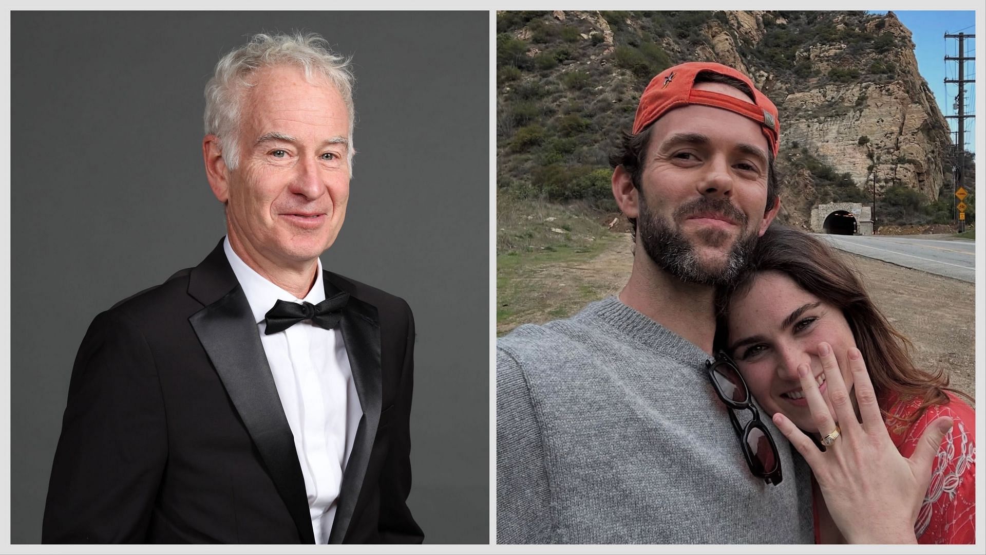 John McEnroe (L), his daughter Emily with her partner Timothy (R). Source: Getty &amp; Instagram