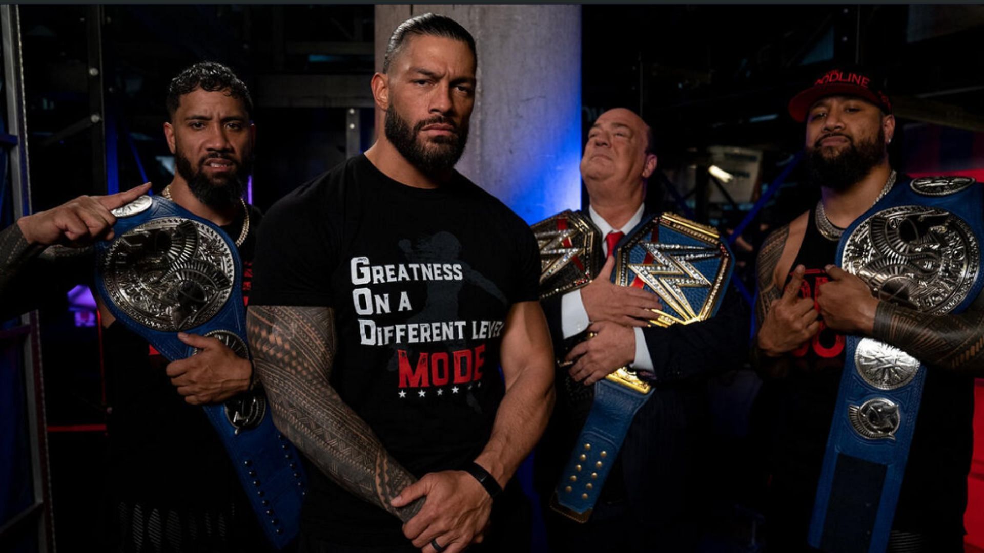 Roman Reigns and The Bloodline OGs [Image Credits: WWE