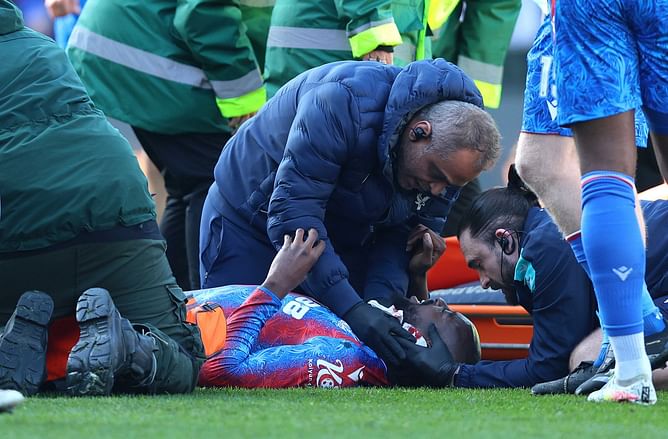 Jean-Philippe Mateta rushed to hospital after being kicked in the face during Crystal Palace’s FA Cup clash, Millwall fans sing ‘let him die’
