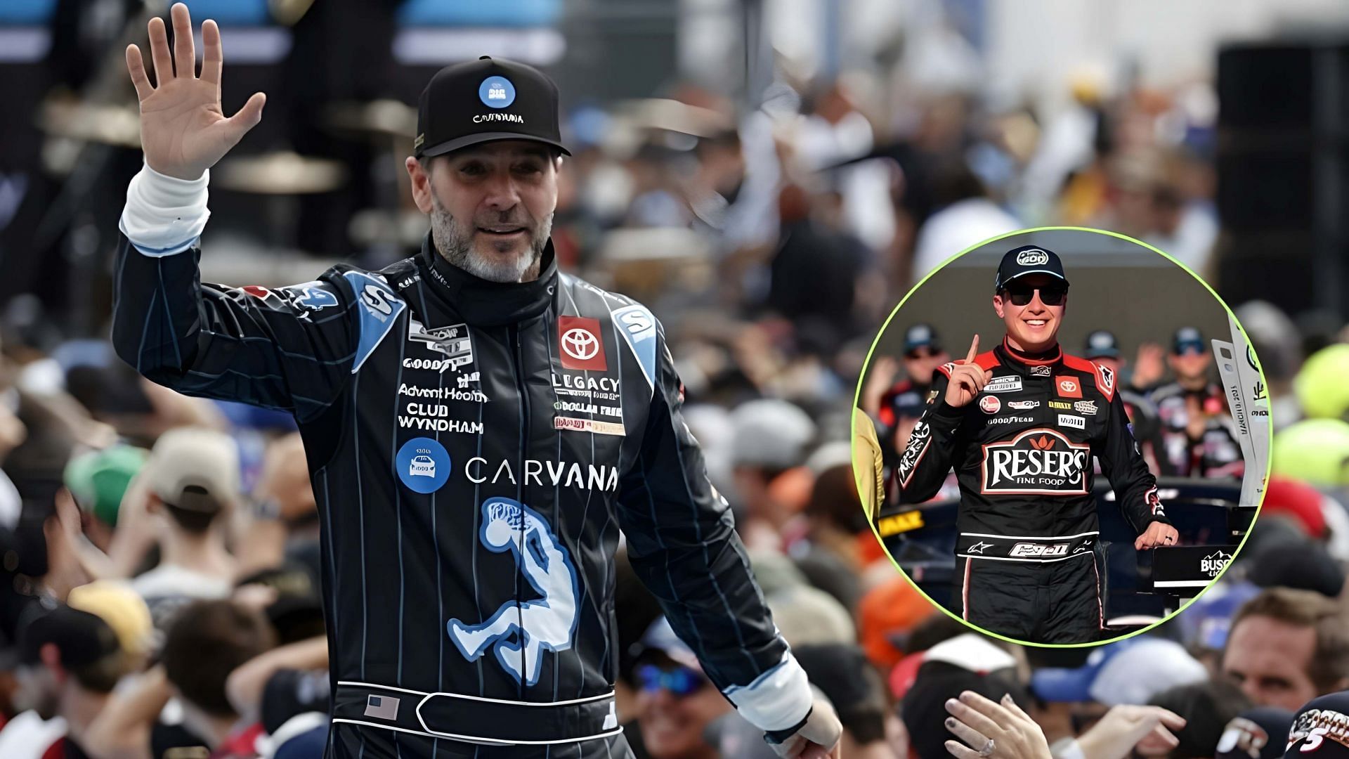 Jimmie Johnson and Christopher Bell. Source: via Imagn