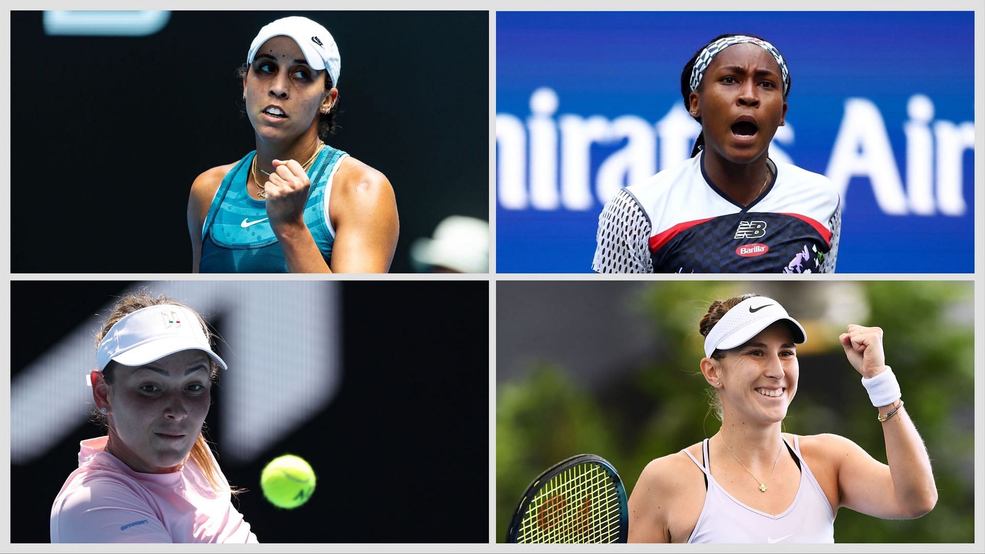 (Clockwise, from top left) Madison Keys, Coco Gauff, Belinda Bencic and Donna Vekic. (Photos: Getty)