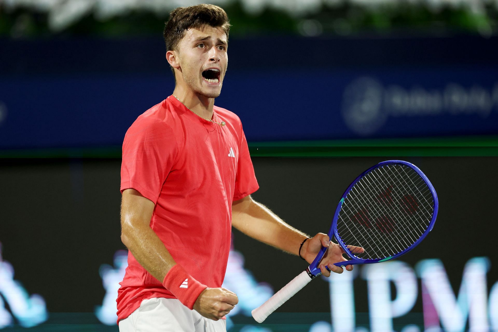 Nardi celebrates a point in the Dubai Tennis Championships - Source: Getty