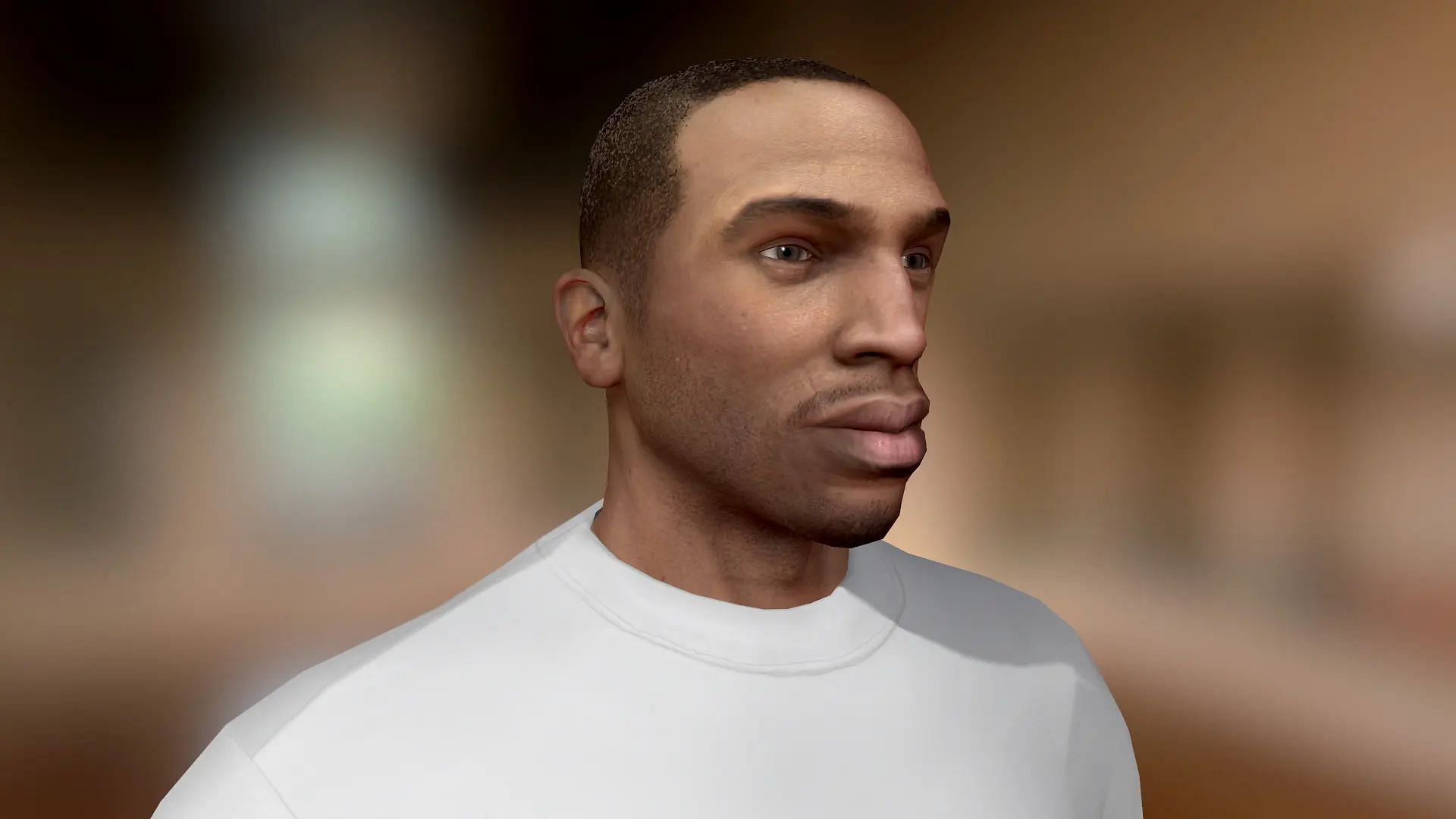 CJ&#039;s modded high definition character model (Image via Nexus Mods)