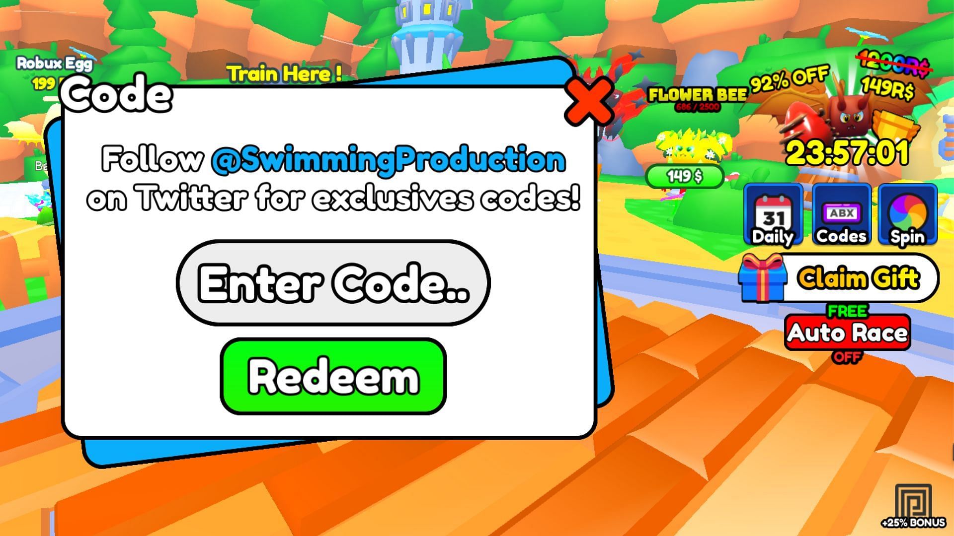 The Codes tab is on the right side (Image via Roblox)