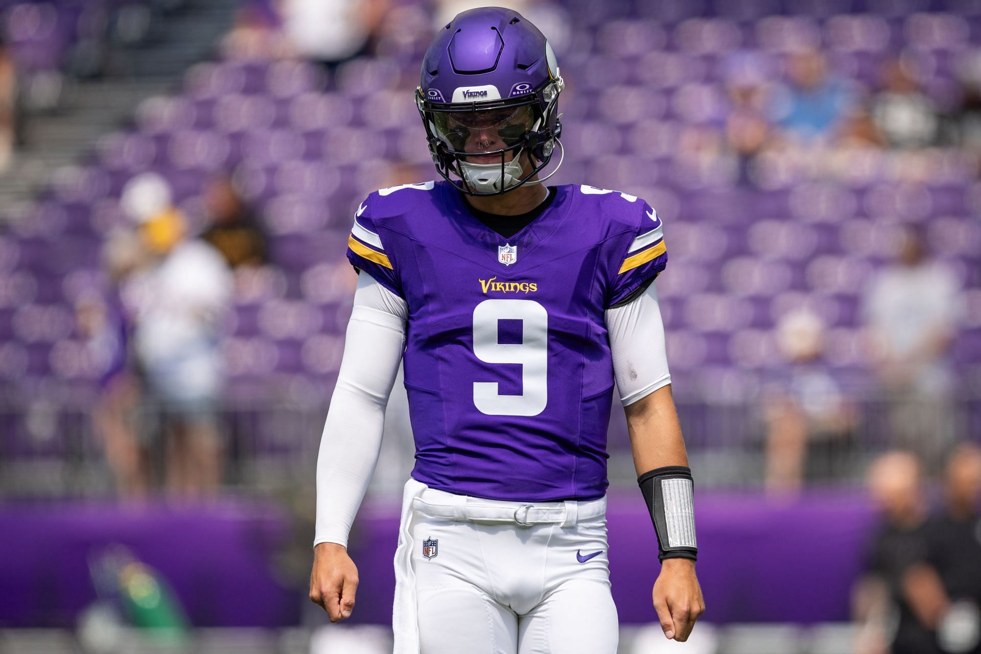 J.J McCarthy during NFL: AUG 10 Preseason Raiders at Vikings - Source: Getty