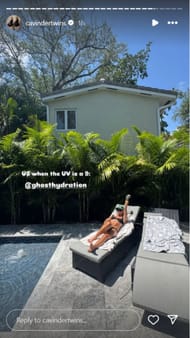 Haley and Hanna's Instagram story on Wednesday | via @cavindertwins/ig