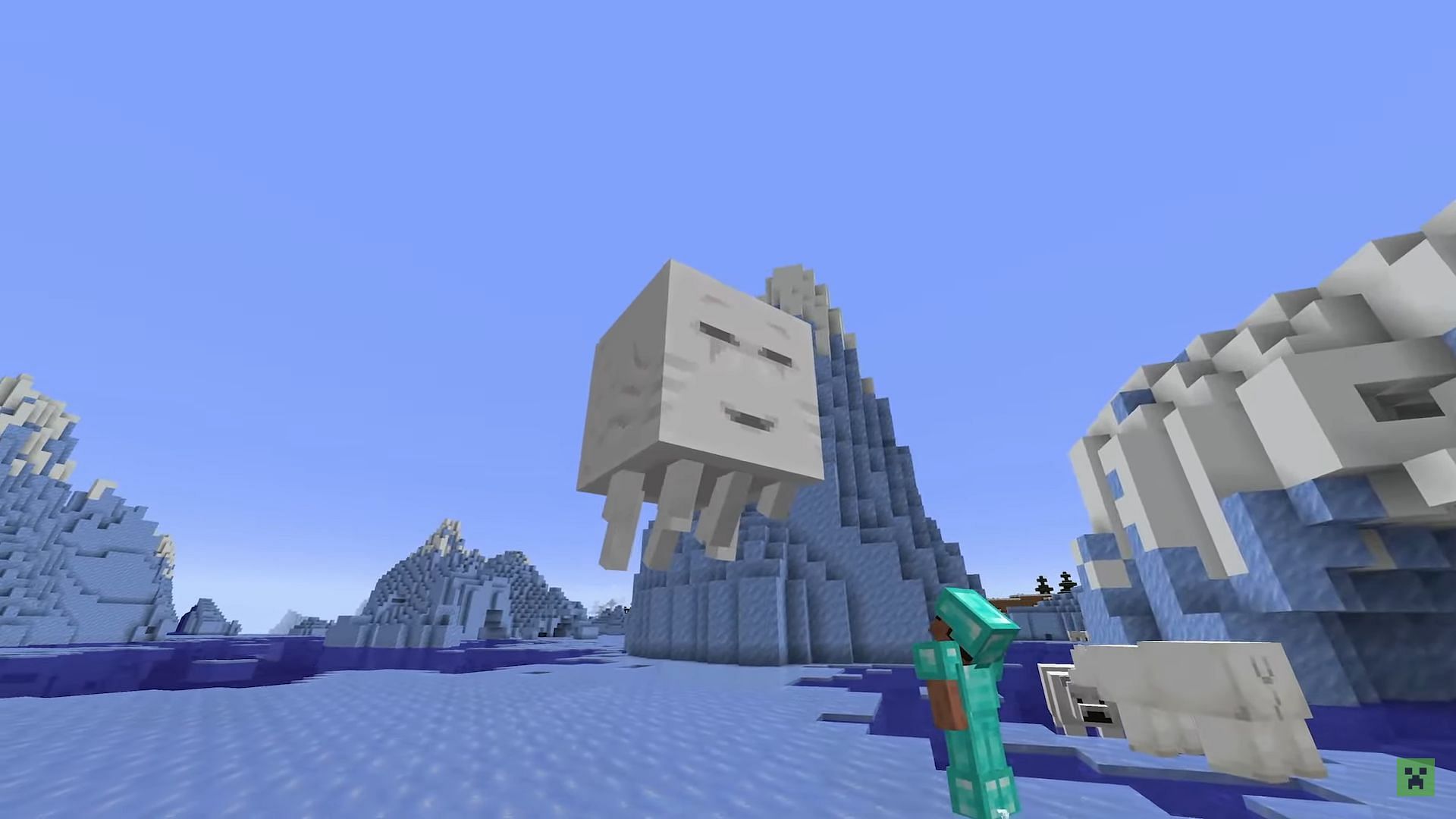 Happy ghast will allow players to fly. (Image via YouTube/Minecraft)