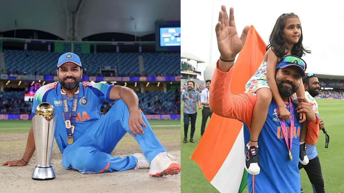 भारतीय टीम के कप्तान रोहित शर्मा अपनी बेटी समायरा के साथ (Photo Credit_Getty)