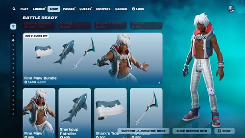 You can now purchase the Finn Maw skin in Fortnite (Image via Epic Games)