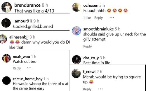 Fans react to roast video of Dustin Poirier. [Screenshots courtesy: @fight_riddle on Instagram]