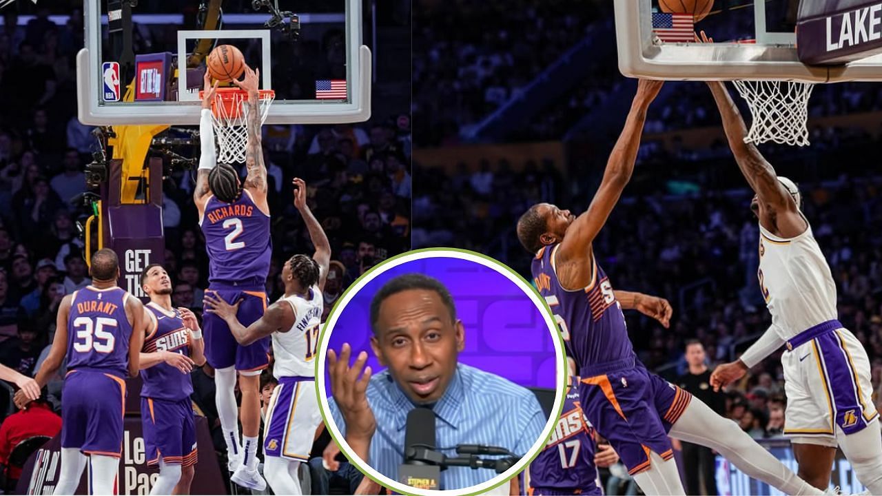 Stephen A. Smith blasted Kevin Durant and the Phoenix Suns in their 107-96 loss to the LA Lakers on Sunday. [photo: @suns/IG, @stephenasmith/IG]