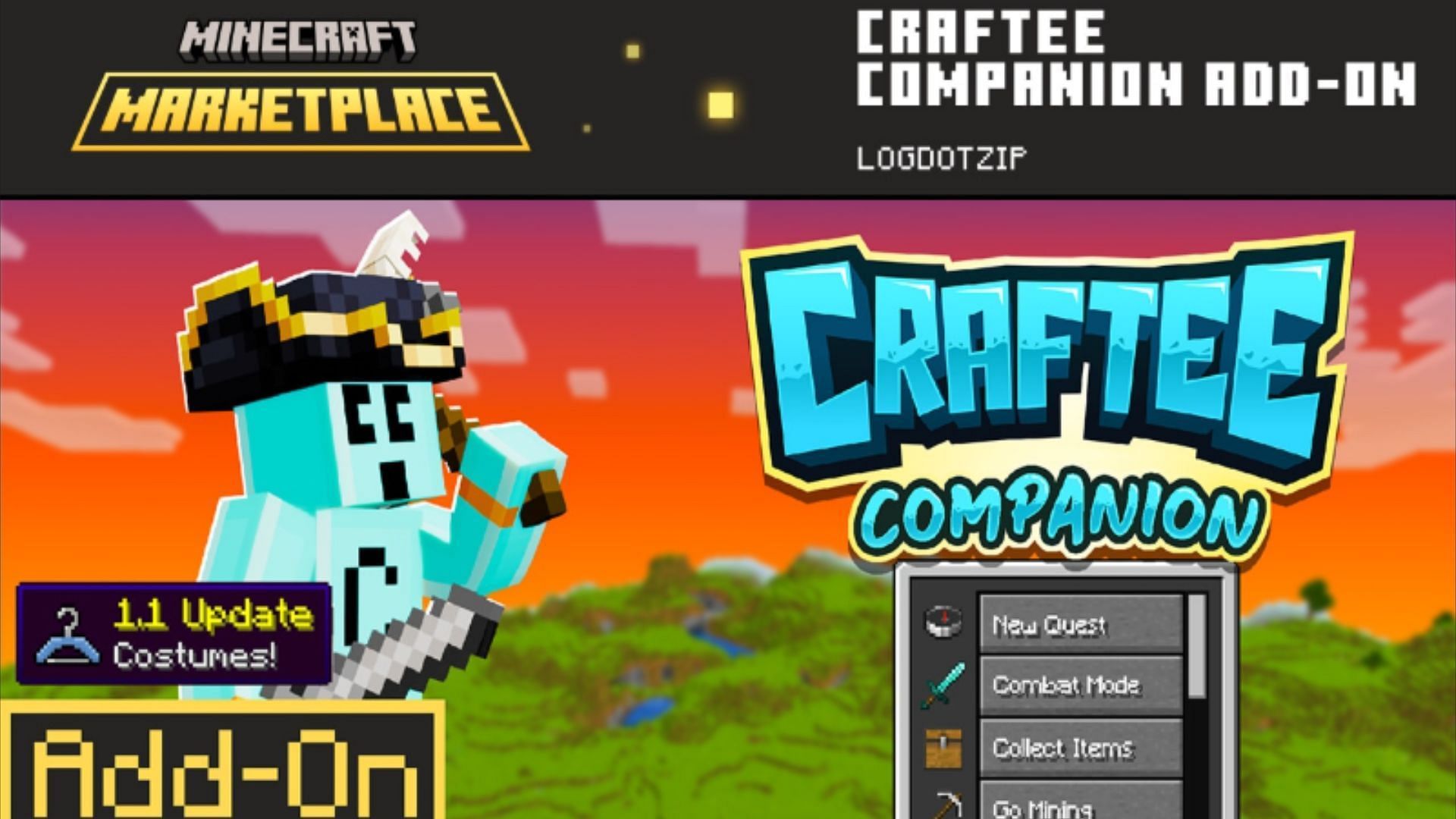 The Craftee companion is now available for Marketplace pass subscribers (Image via Mojang Studios)