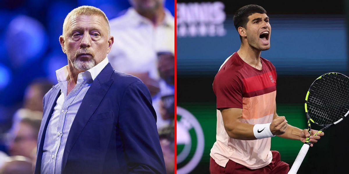 Boris Becker (L) Carlos Alcaraz (R) | Getty