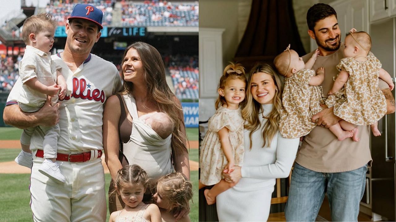 J.T. Realmuto with his family (L), Zach Eflin with his family (R) (Images from - Instagram.com/@ltrealmuto, Instagram.com/@loefilin)