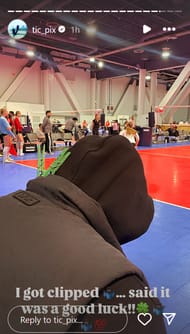 Kevin Garnett's Instagram story displaying his participation in Kapri Garnett's good luck ritual - Source: Instagram_@tic_pix