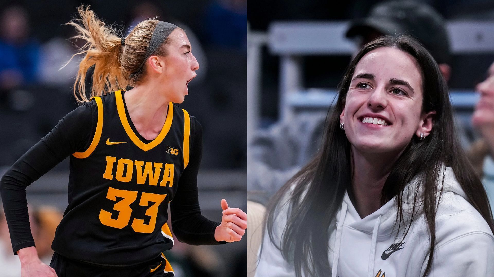 Caitlin Clark in attendance for Iowa vs Michigan State game