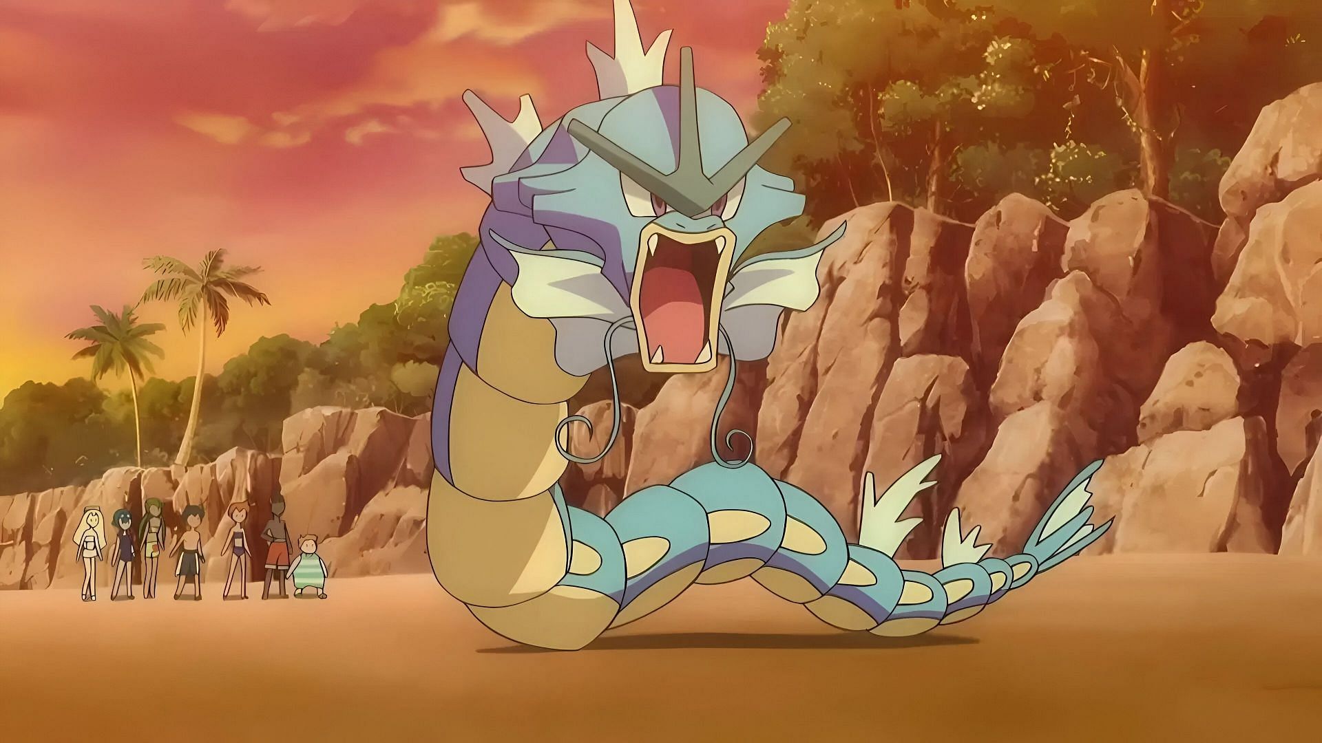 Gyarados as seen in the anime (Image via OLM)