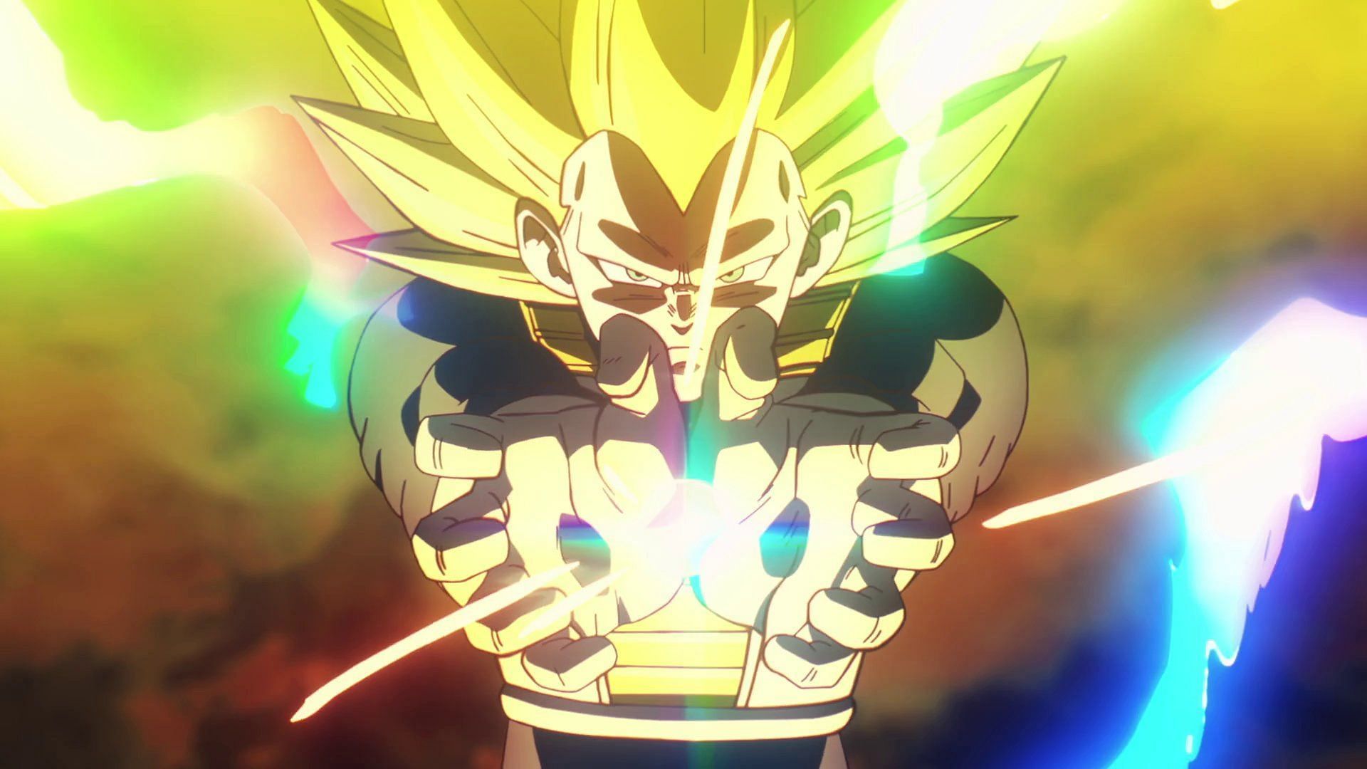 Vegeta using his Final Flash technique (Image via Toei Animation)