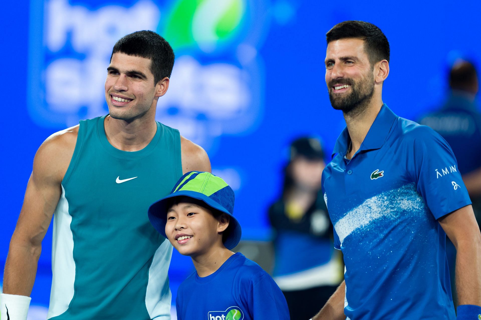 Carlos Alcaraz and Novak Djokovic at the Australian Open 2025. (Photo: Getty)