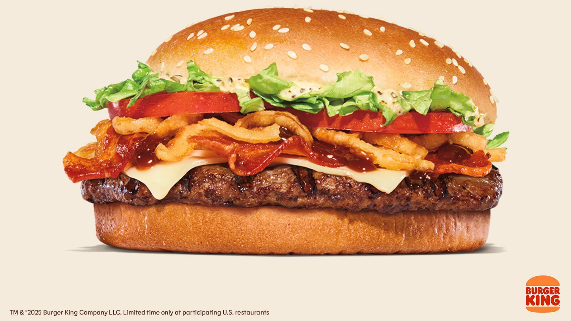 The Steakhouse Bacon Whopper combines A.1. &reg; sauce, bacon &amp; Swiss cheese (Image via Burger King)