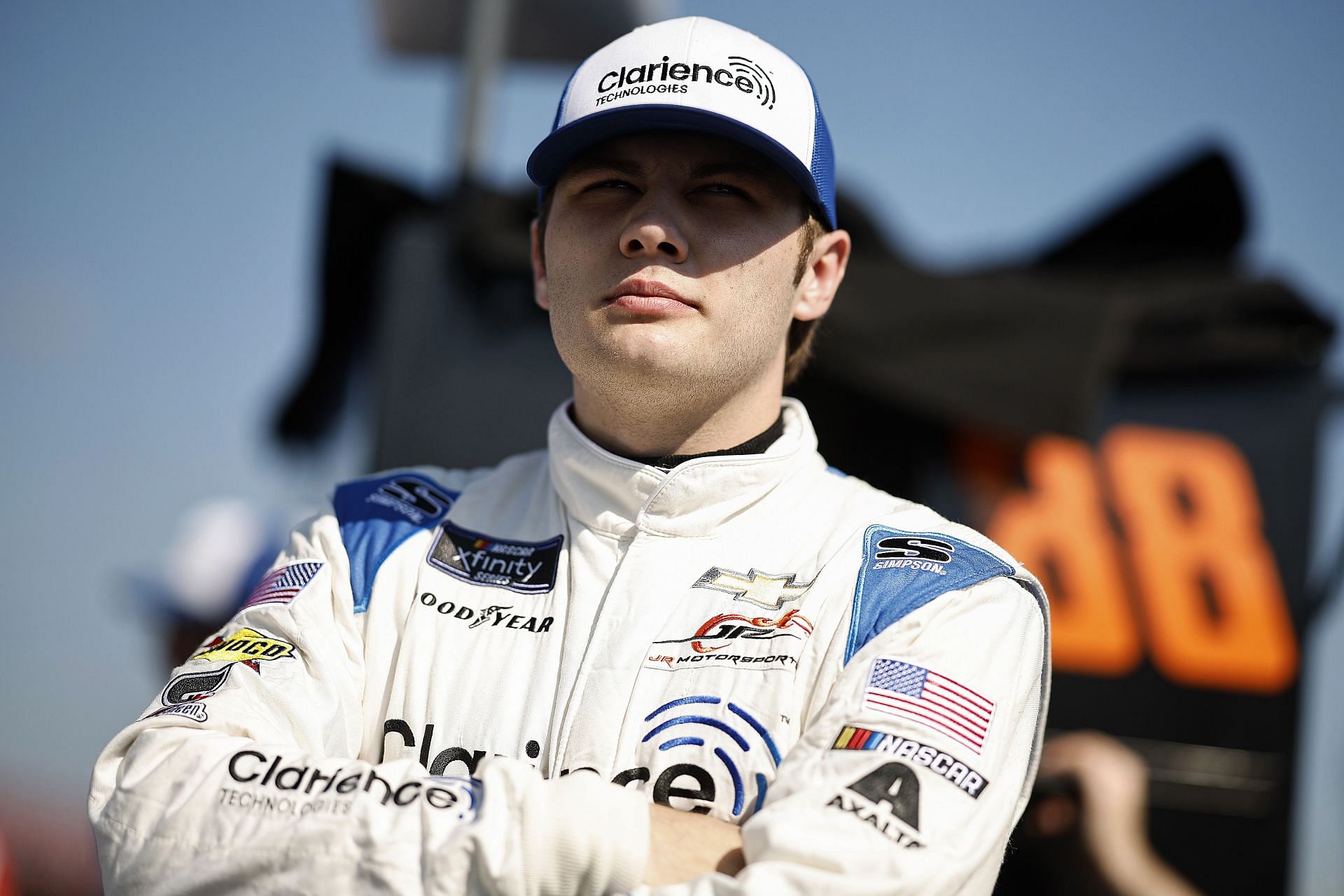  Carson Kvapil looks on during qualifying for the NASCAR Xfinity Series United Rentals 250 (Source: Getty)