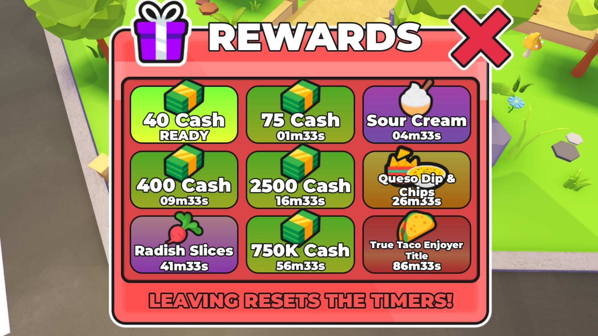 Earn free daily rewards in Taco Shop Tycoon (Image via Roblox)