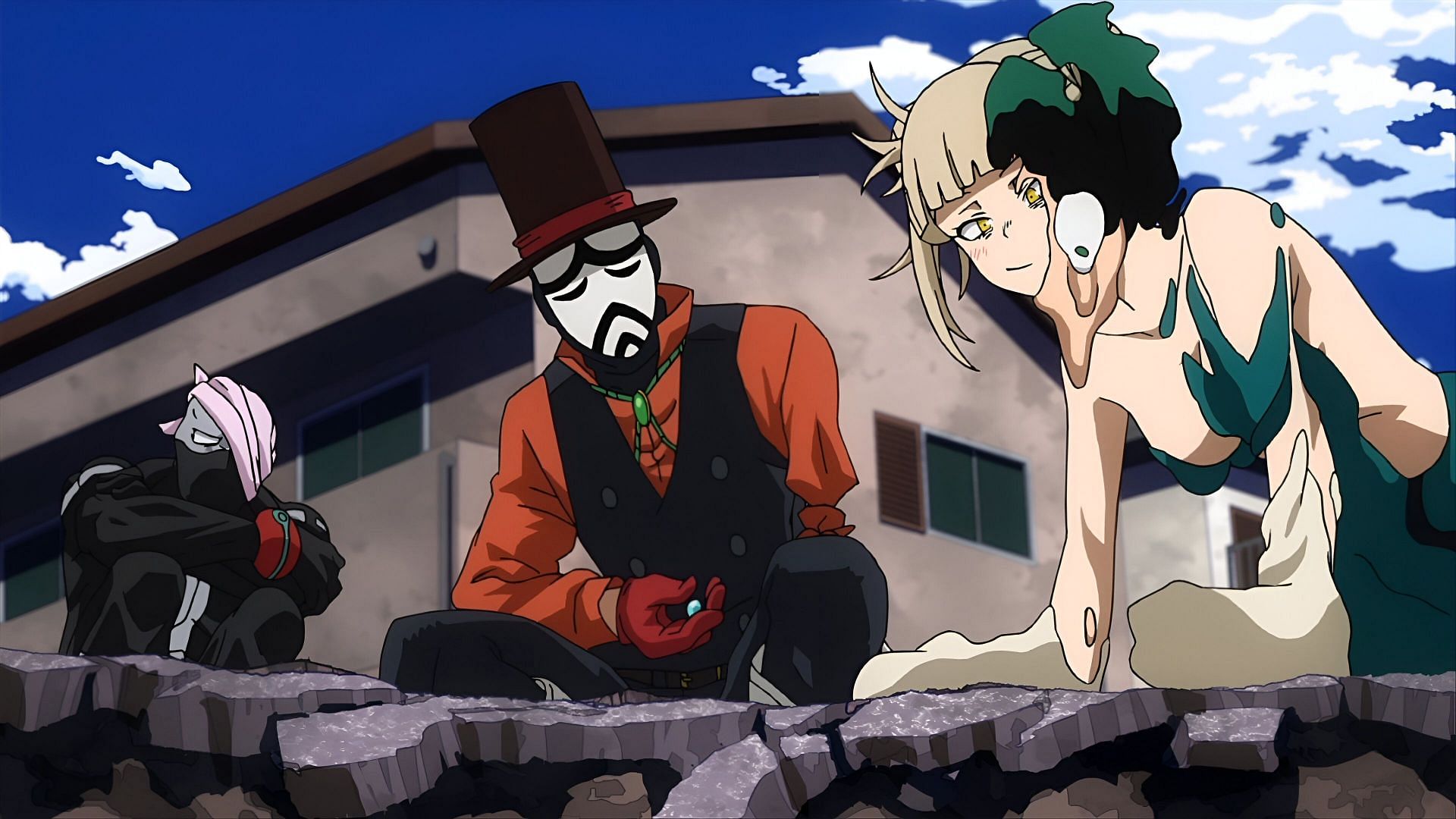 The time Toga (right) exhausted the blood of Izuku (Image via Bones)