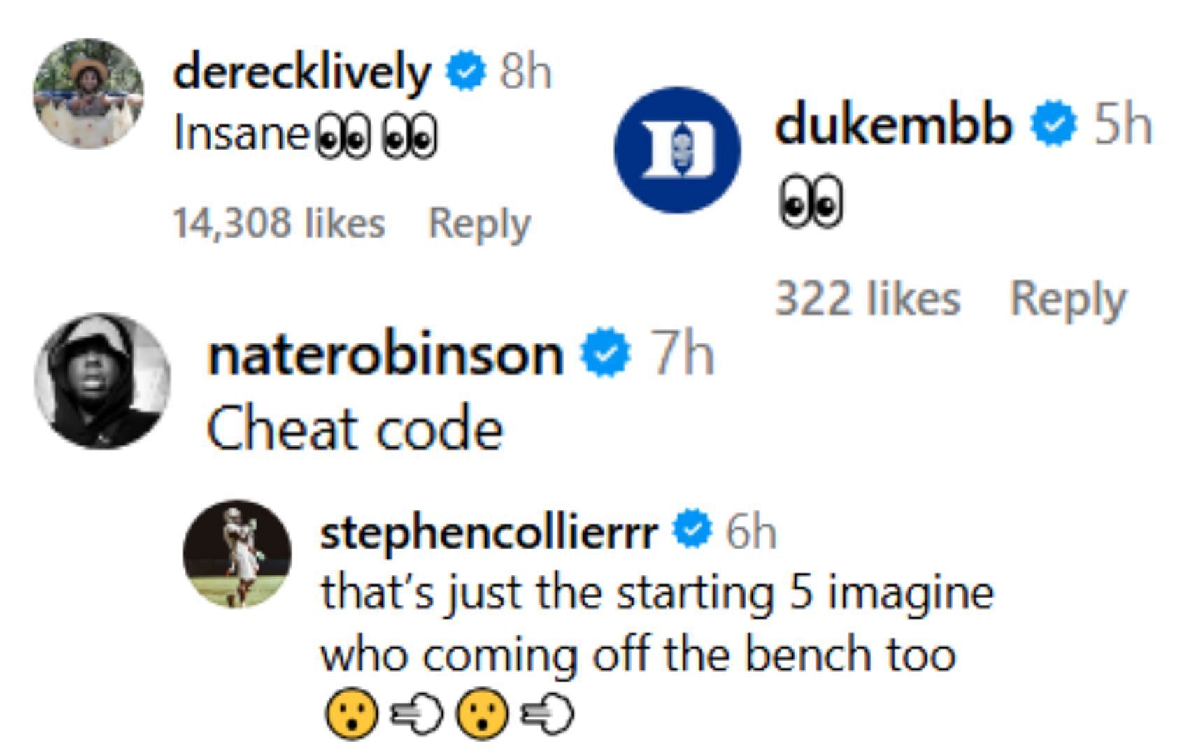 Dereck Lively II, Stephen Collier, Nate Robinson and Duke&#039;s IG react to ESPN&#039;s hypothetical Blue Devils&#039; take | via @espn/ig