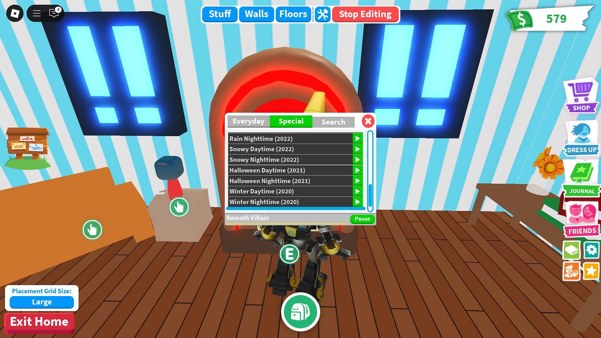 Play the Sound Track of the previous event using Jok Box (picture via Roblox)