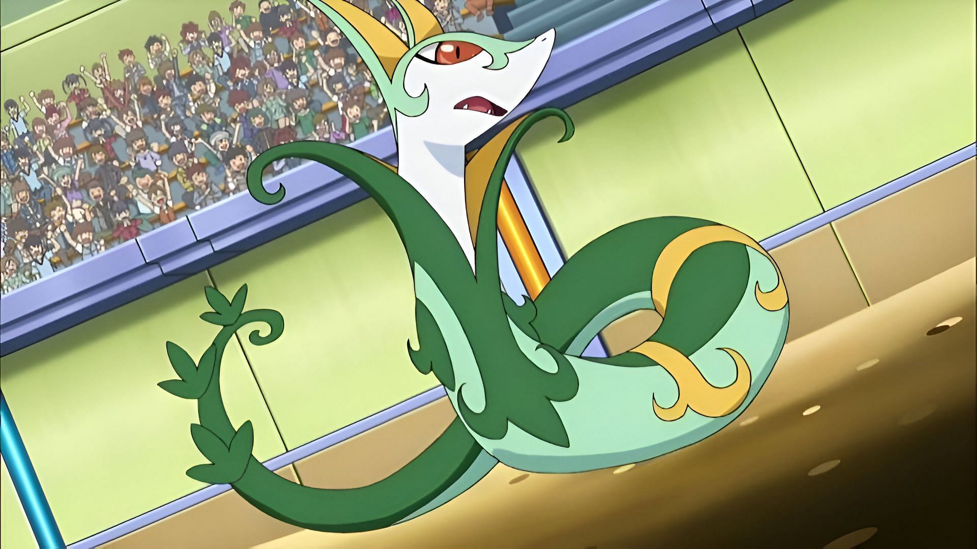 Serperior as seen in the anime (Image via OLM)