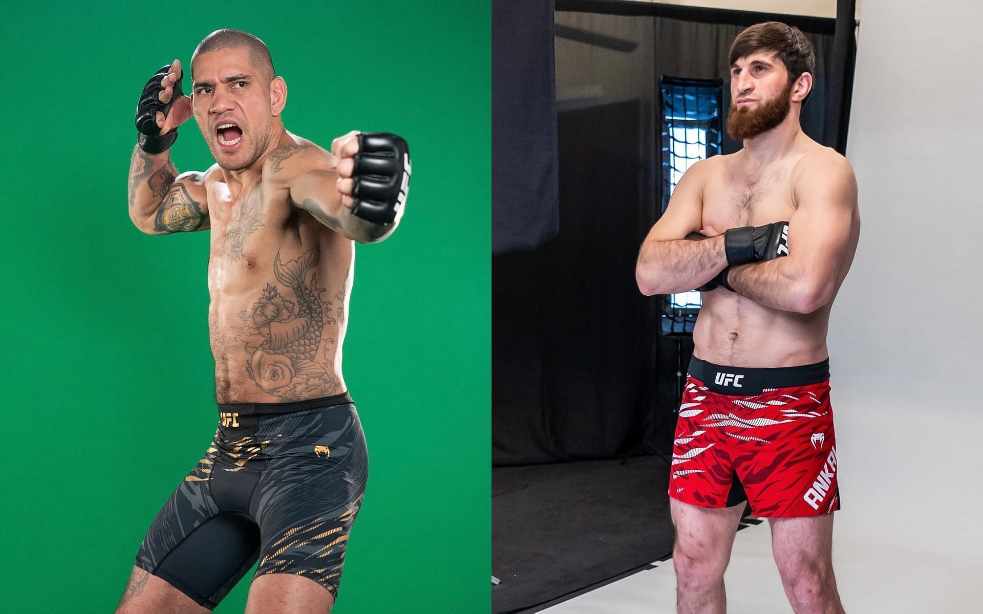 Magomed Ankalaev (right) takes a dig at Alex Pereira (left). [Images courtesy: @ufc on Instagram]