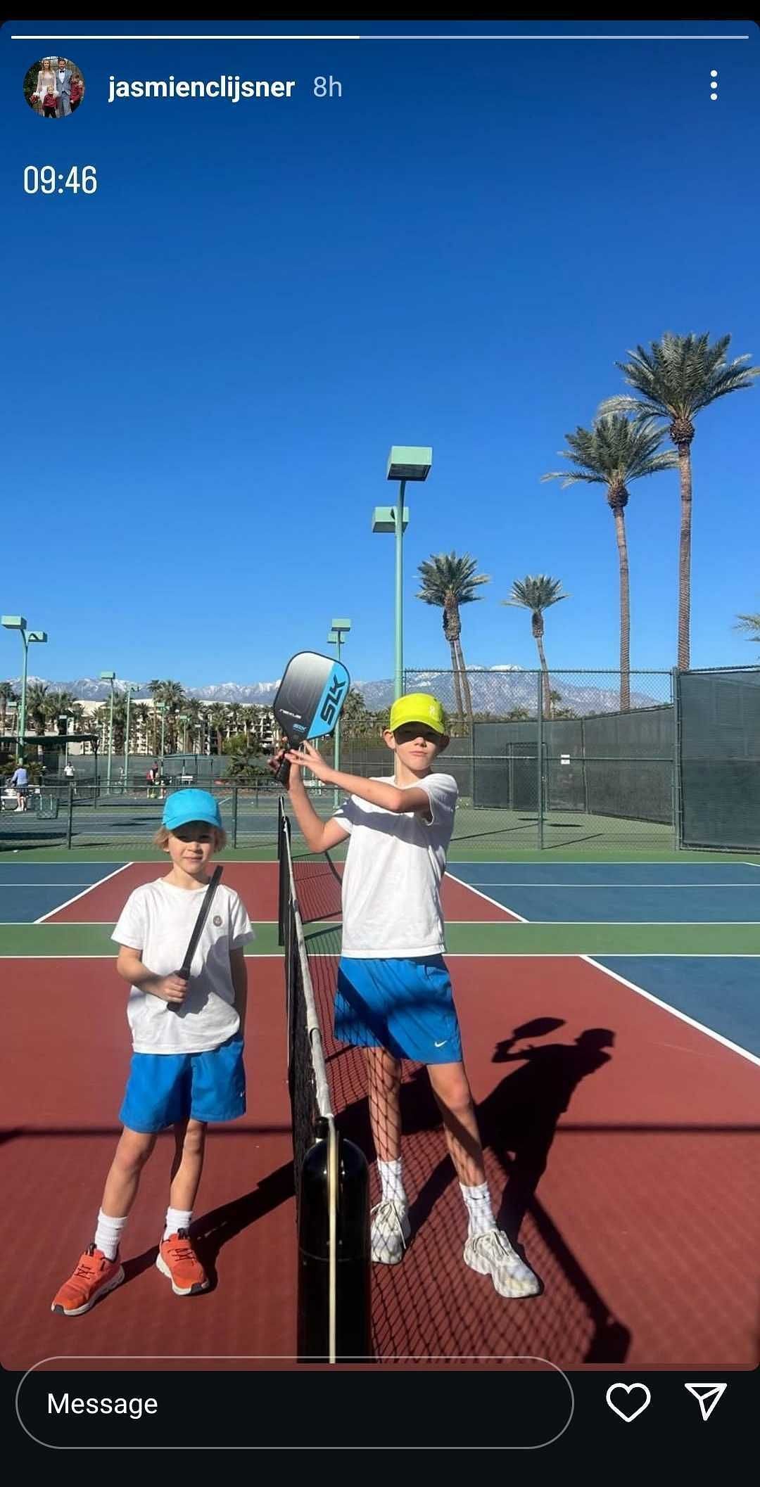 Iga Swiatek&#039;s coach Wim Fisette&#039;s children swap pickleball for tennis for one day, (Source: Instagram)