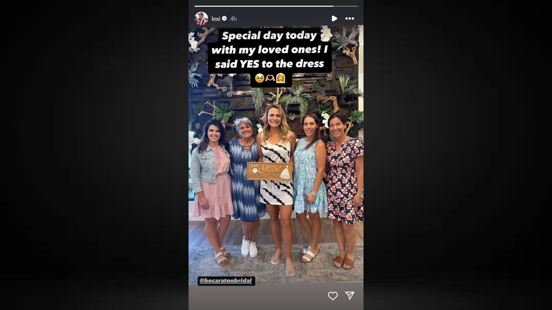 Lexi Thompson&#039;s Instagram Story (Credit: @lexi/Instagram)