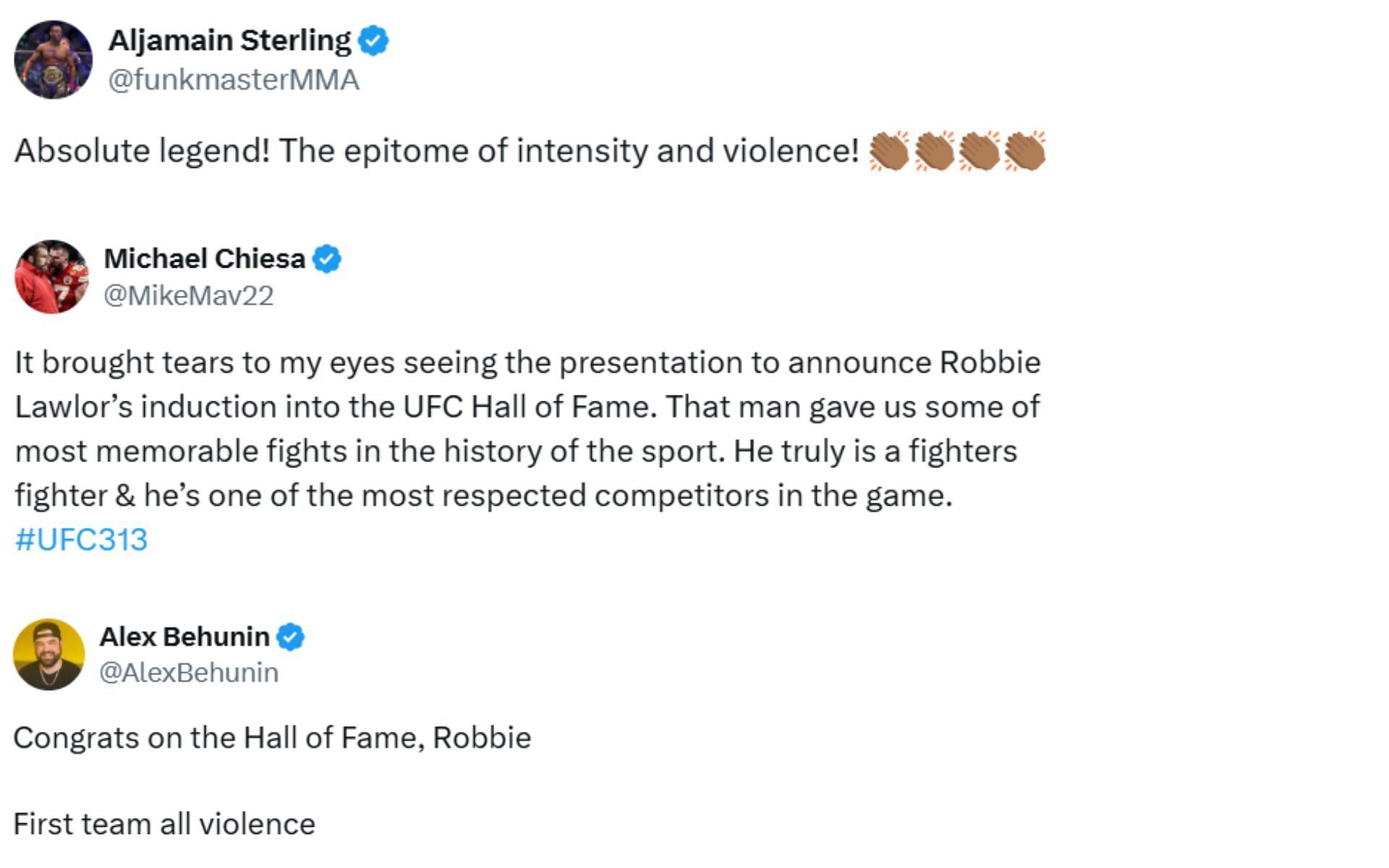 MMA pros reaction to Robbie Lawler&#039;s Hall of Fame achievement.