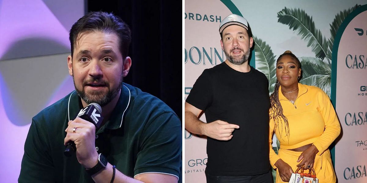 Alexis Ohanian (left), Alexis Ohanian and Serena Williams (right), Sources: Getty