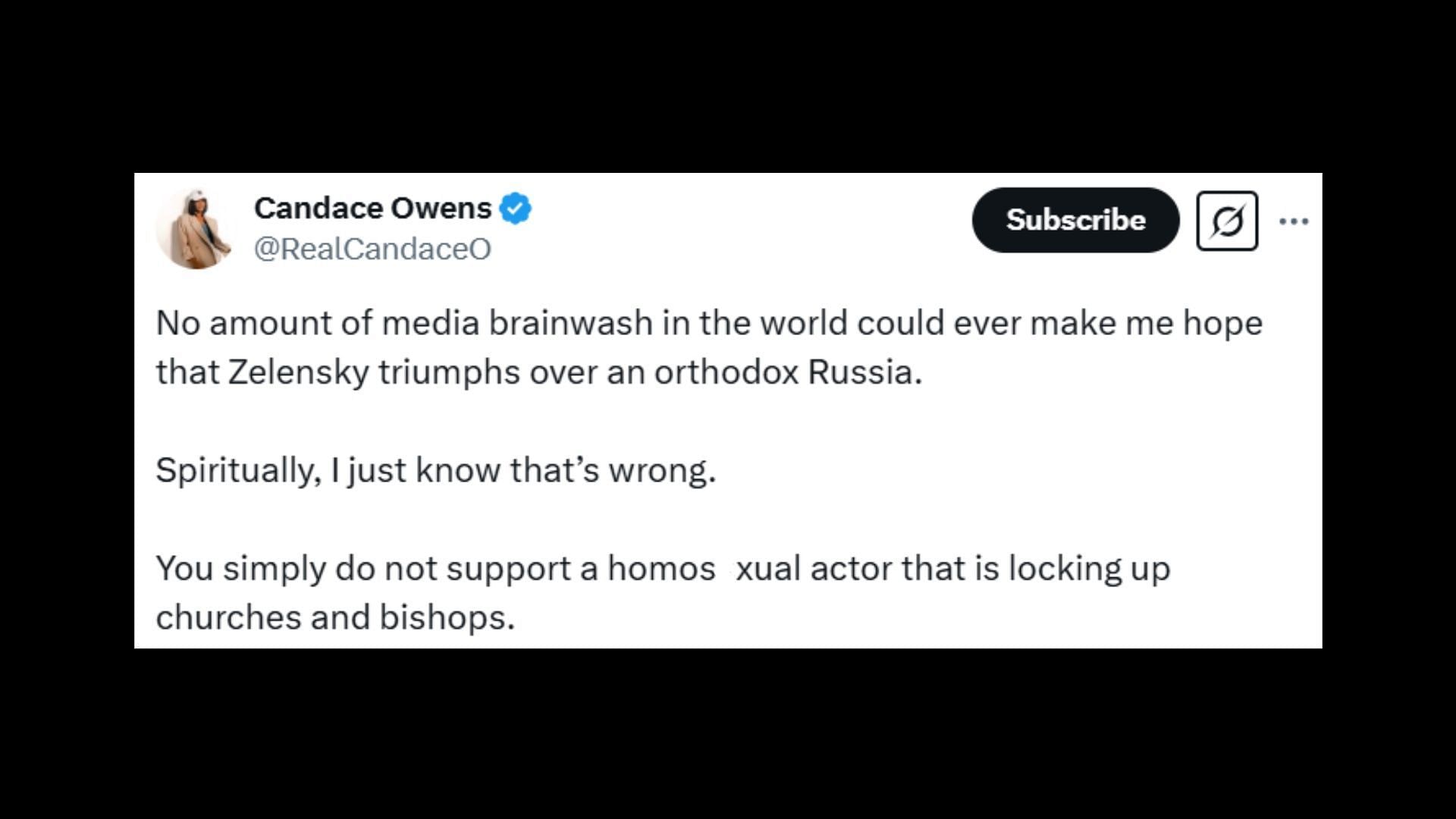 Owens&#039; tweet (Image via X/RealCandaceO)