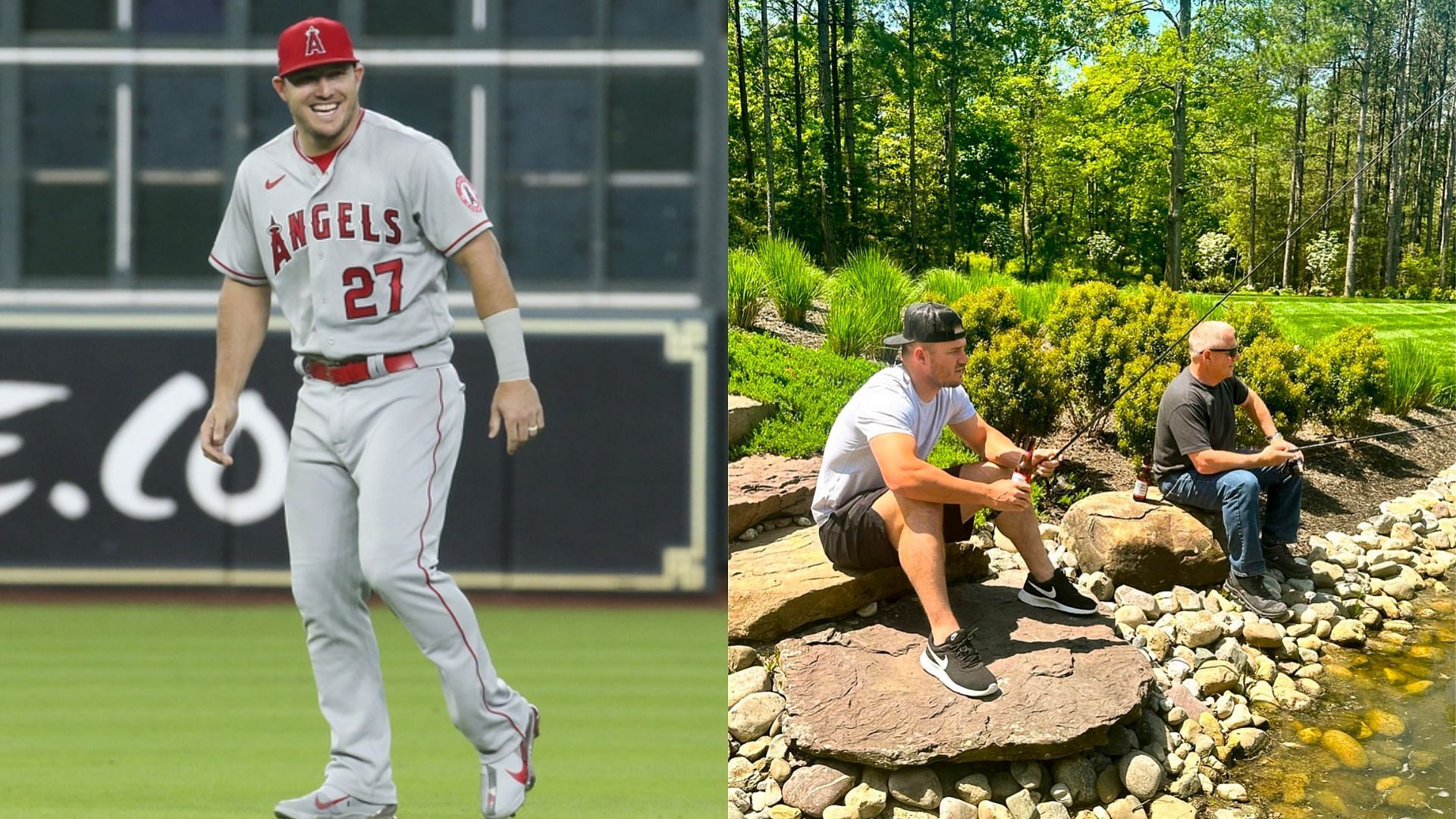 Los Angeles Angels Slugger Mike Trout &amp; His Dad, Jeff