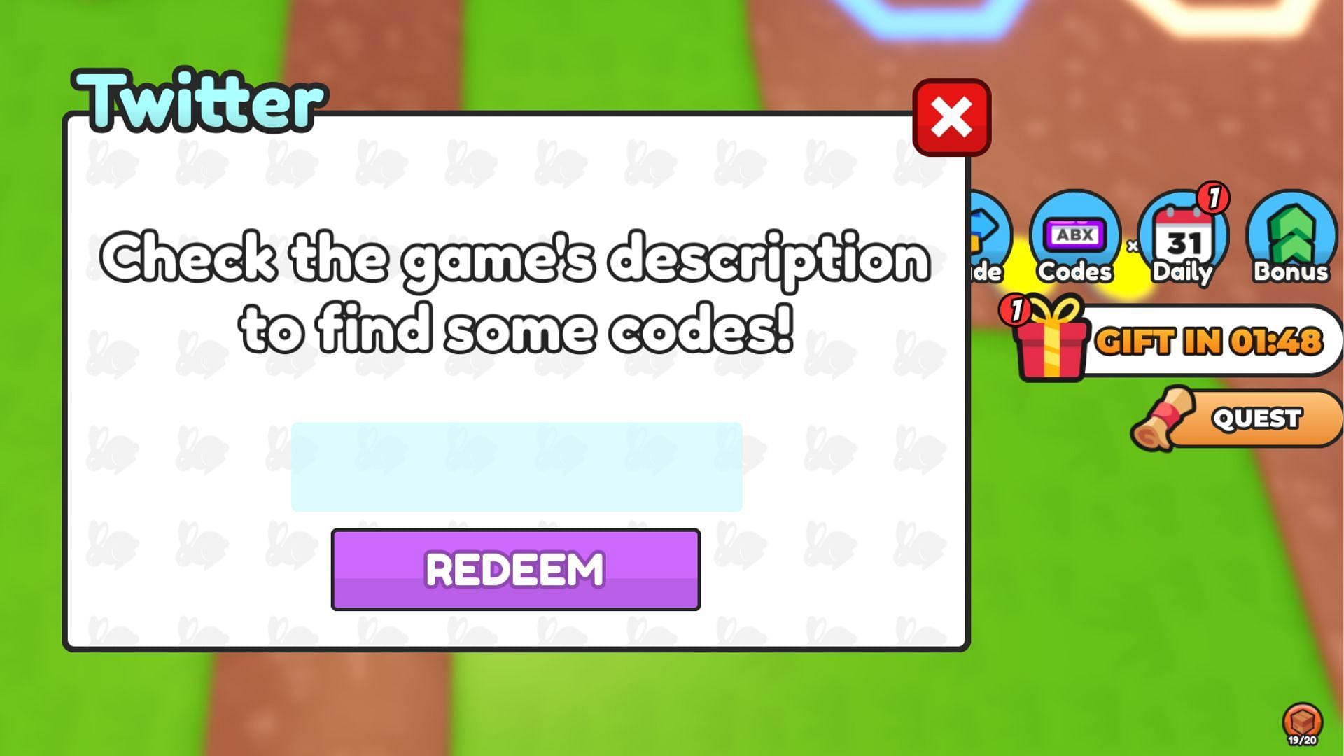 Redeem codes in Egg Farm Tycoon 2 (Image via Roblox)