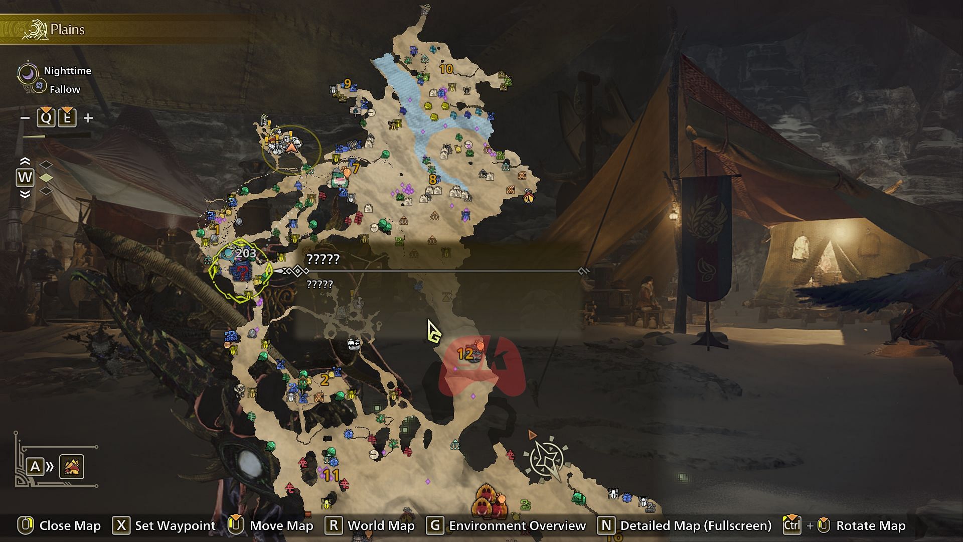 Gypceros can be spotted on the map (Image via Sportskeeda Gaming || Capcom)