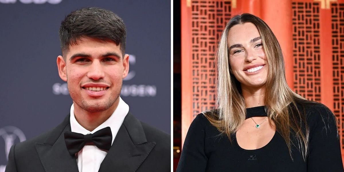 Carlos Alcaraz (left), Aryna Sabalenka (right), Sources: Getty