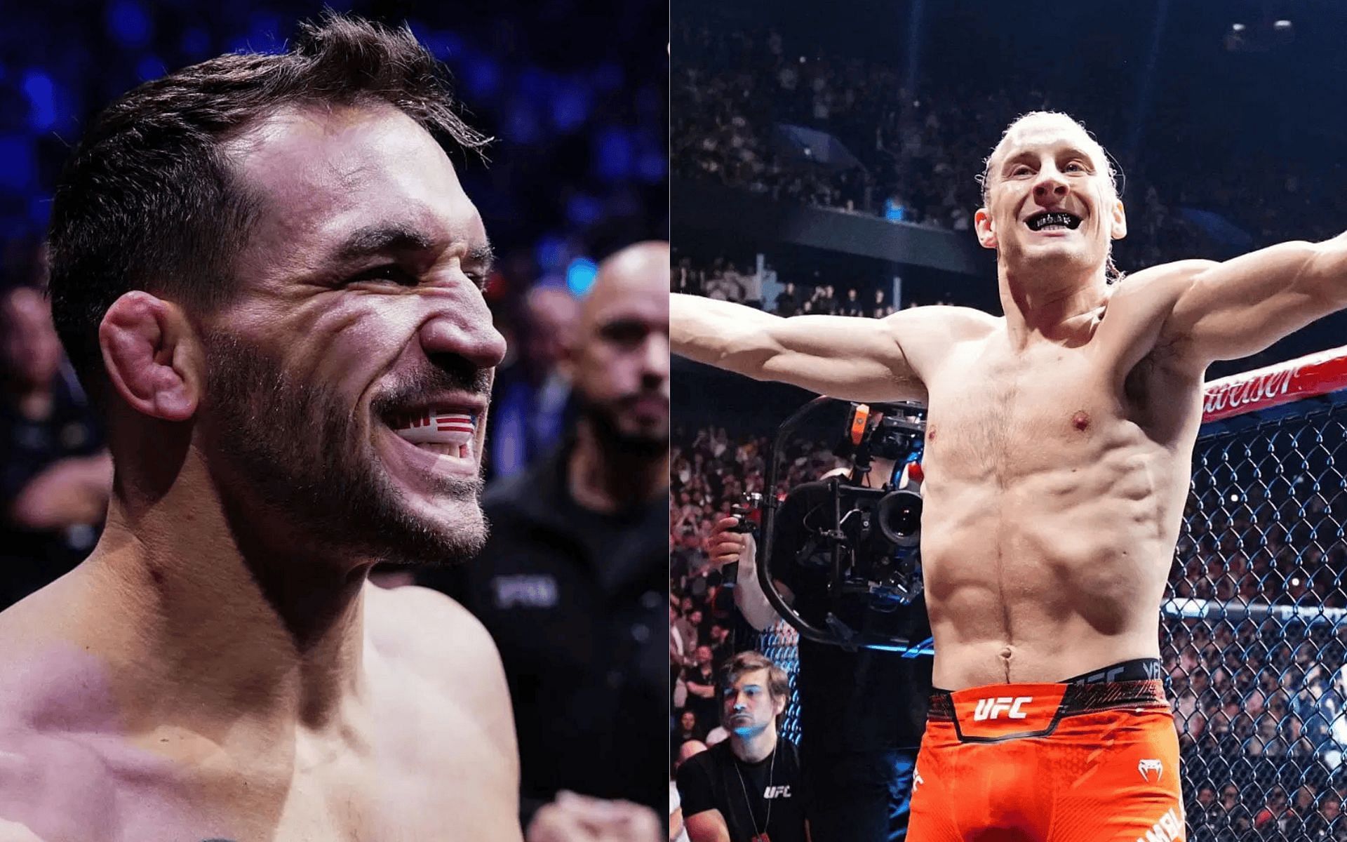 Michael Chandler (left) previews his fight against Paddy Pimblett (right). [Image courtesy: Getty]