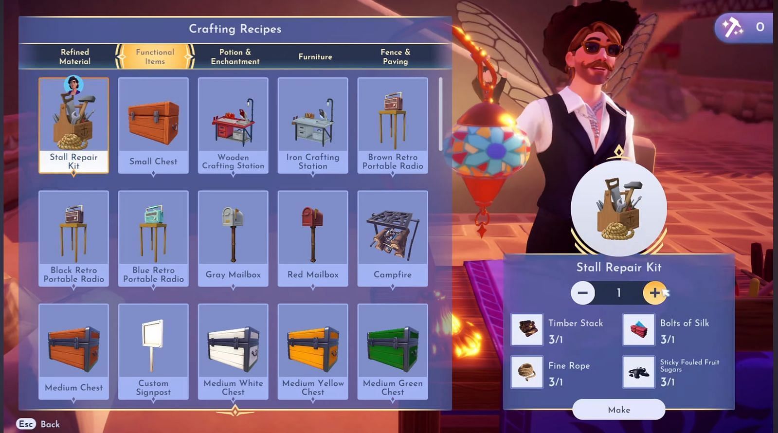 Build the Stall Repair Kits (Image via Gameloft || YouTube/Quick Tips).