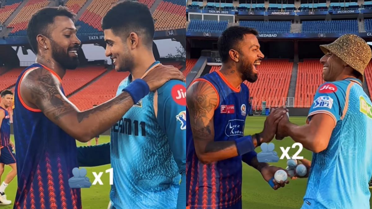 हार्दिक पांड्या की शुभमन गिल और आशीष नेहरा के साथ मुलाकात (Photo Credit_Insta- mumbaiindians)