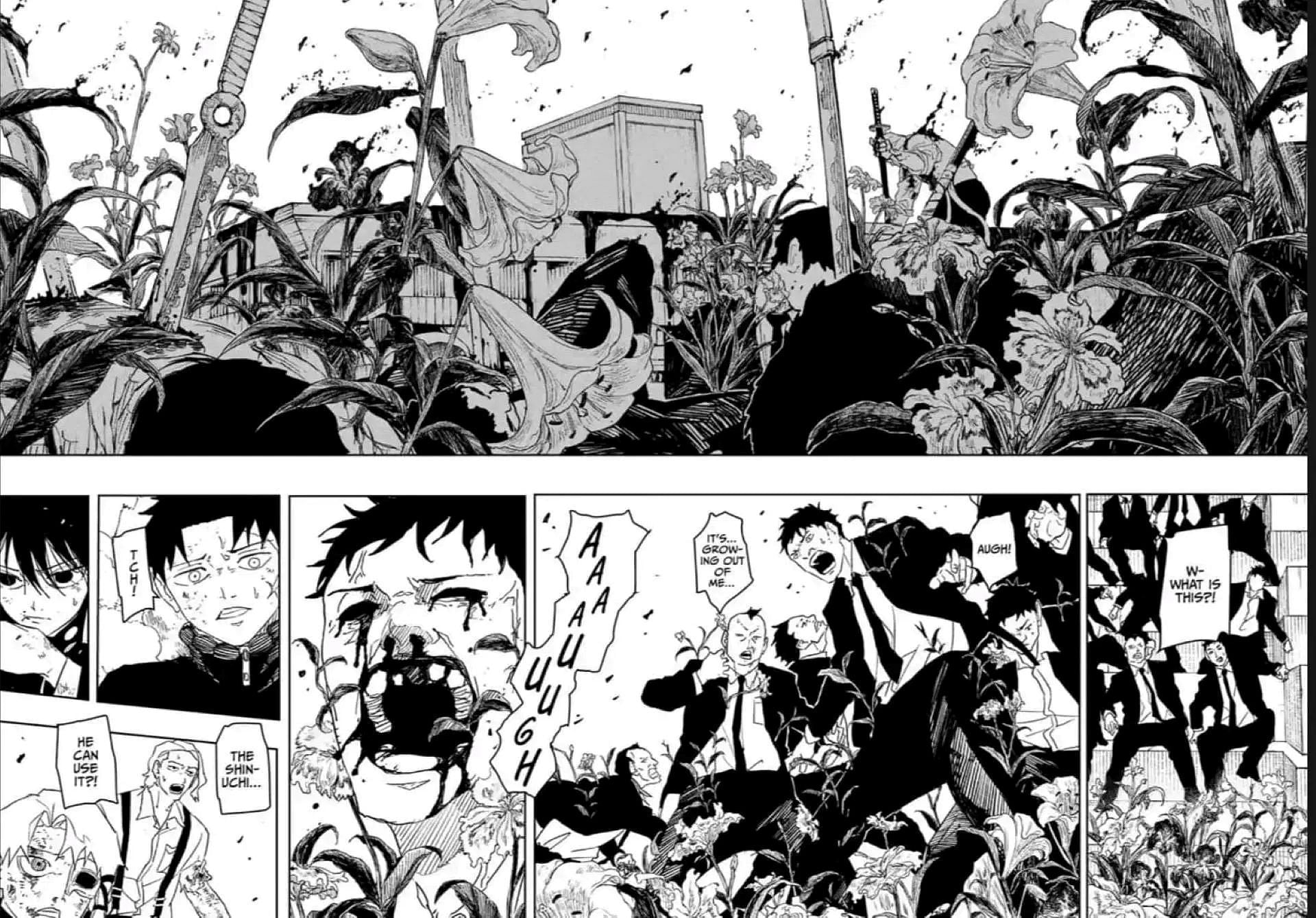 Shinuchi&#039;s fearsome powers, as seen in the manga (Image via Shueisha)