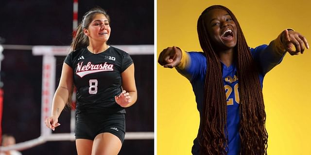 Lexi Rodriguez reacts to Chiamaka Nwokolo joining LOVB Omaha. (Images by Getty)