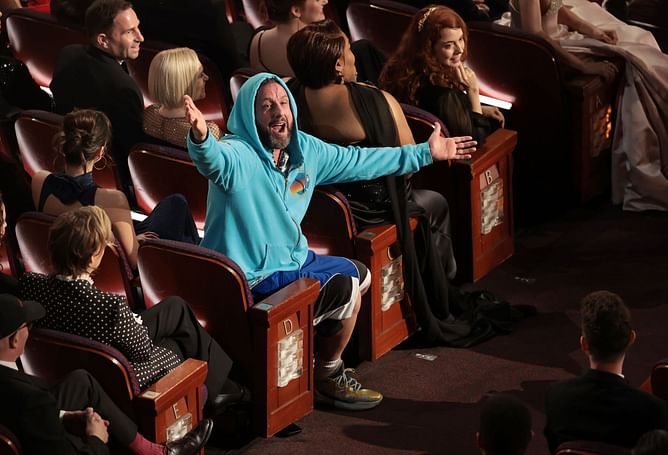 "The John Fetterman of Hollywood" — Internet reacts to Adam Sandler attending the Oscars in a sweatshirt and shorts