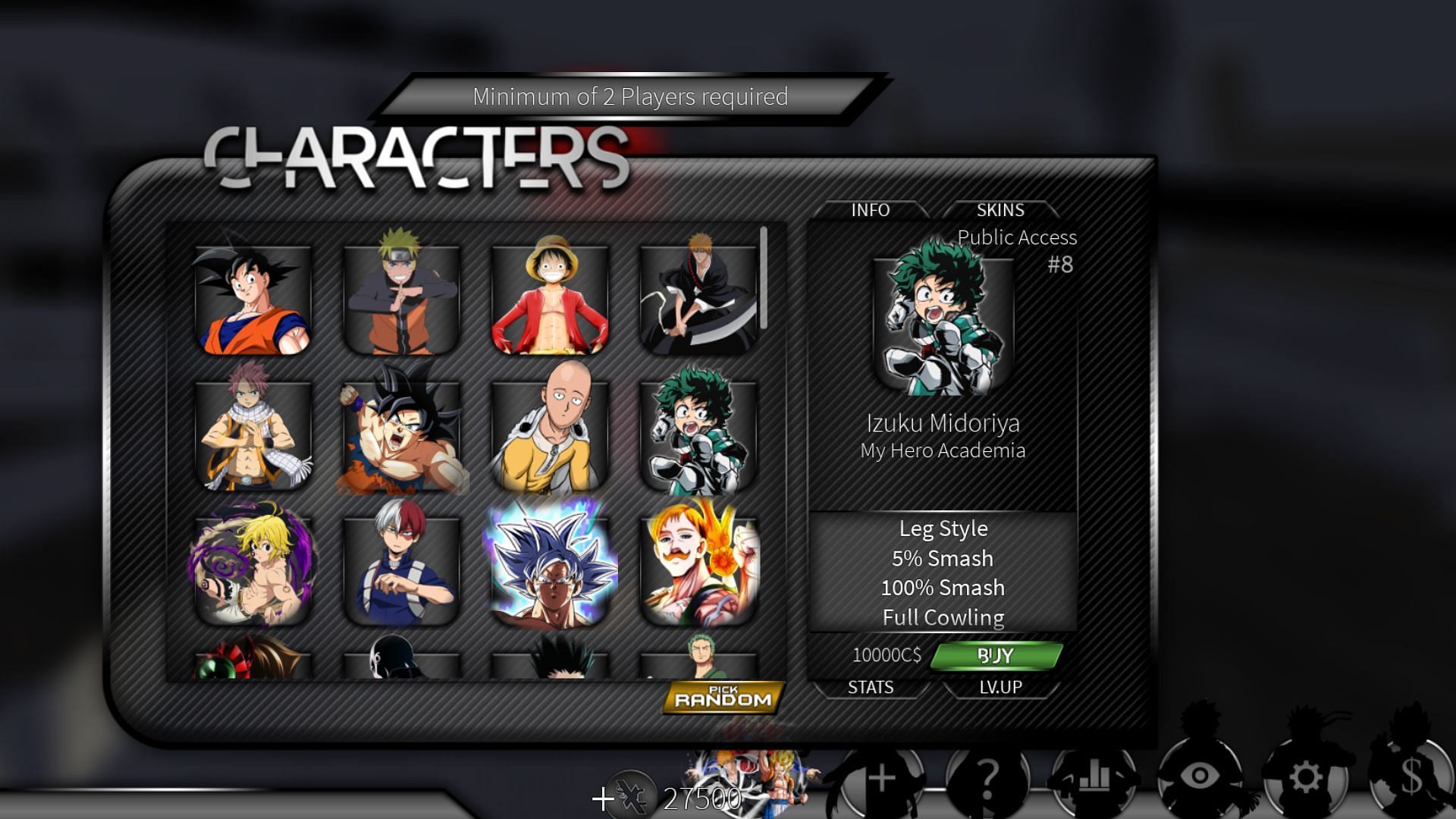 Characters in Anime Cross 2 (Image via Roblox)