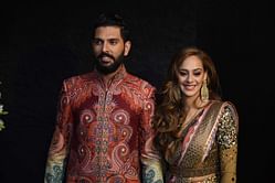 Yuvraj Singh, family pose with trophy after India Masters clinch IML T20 trophy [In Picture]