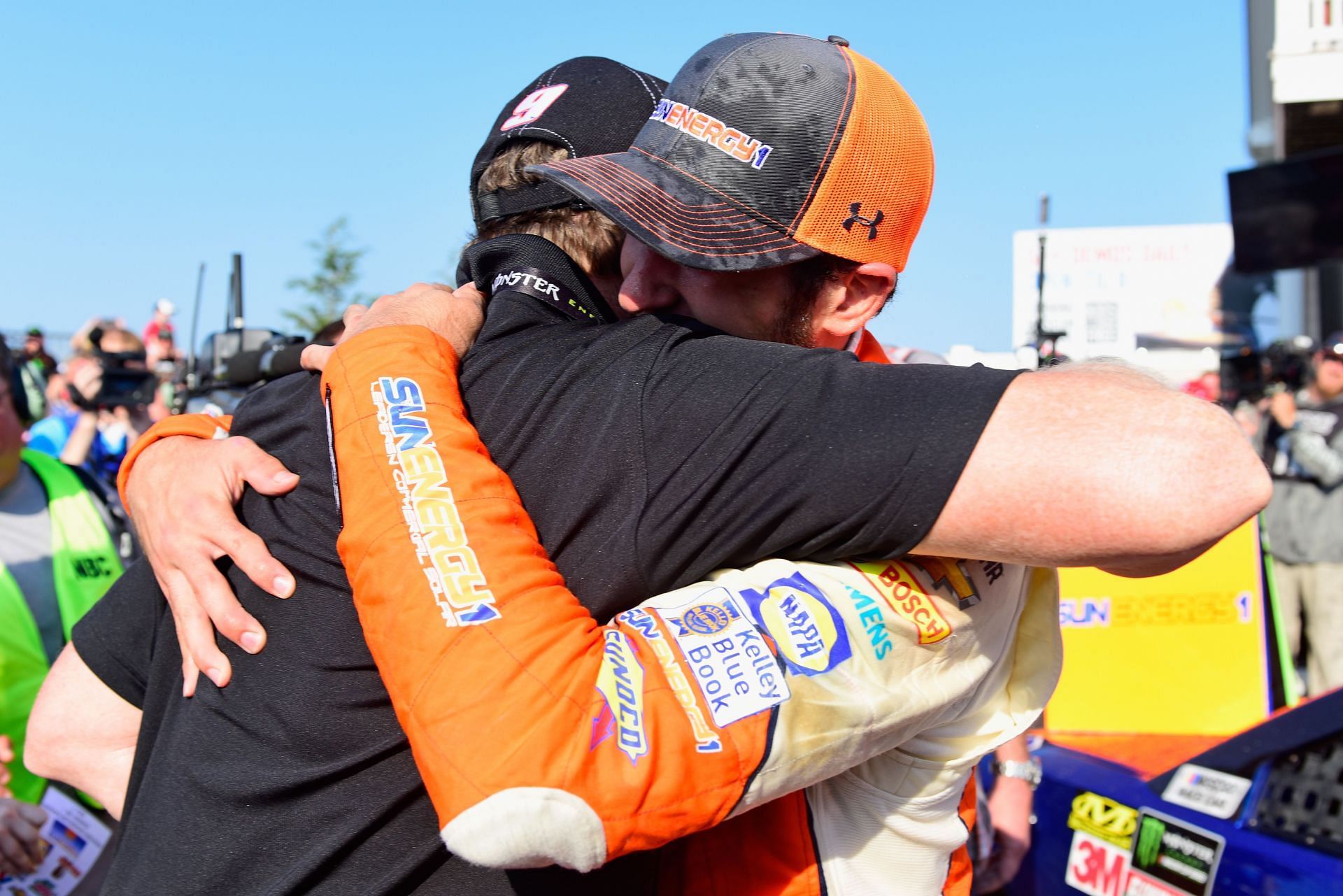 Bill Elliott and Chase Elliott after the GoBowling at The Glen victory- Source: Getty