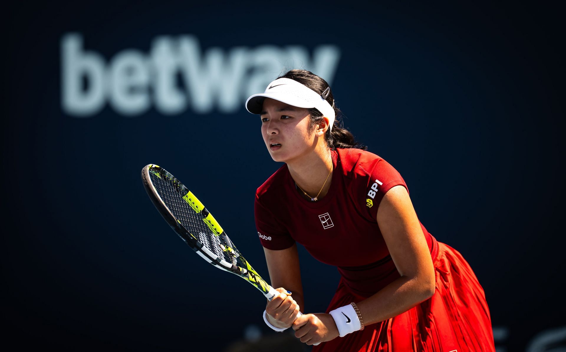 Alexandra Eala during her match against Jelena Ostapenko at Miami Open [Image Source: Getty Images]